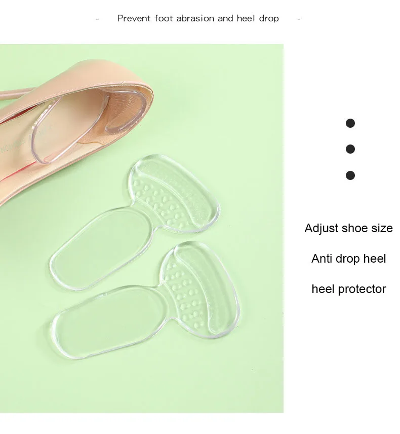 T-shaped Silicone Heel Grips Protectors Womens Shoes Heel Cushion Foot Care Products Non Slip Shoe Pads High Heels Shoe Insert