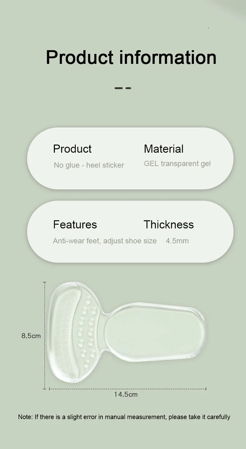 T-shaped Silicone Heel Grips Protectors Womens Shoes Heel Cushion Foot Care Products Non Slip Shoe Pads High Heels Shoe Insert