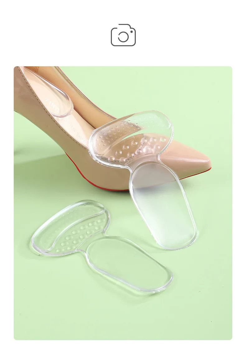 T-shaped Silicone Heel Grips Protectors Womens Shoes Heel Cushion Foot Care Products Non Slip Shoe Pads High Heels Shoe Insert