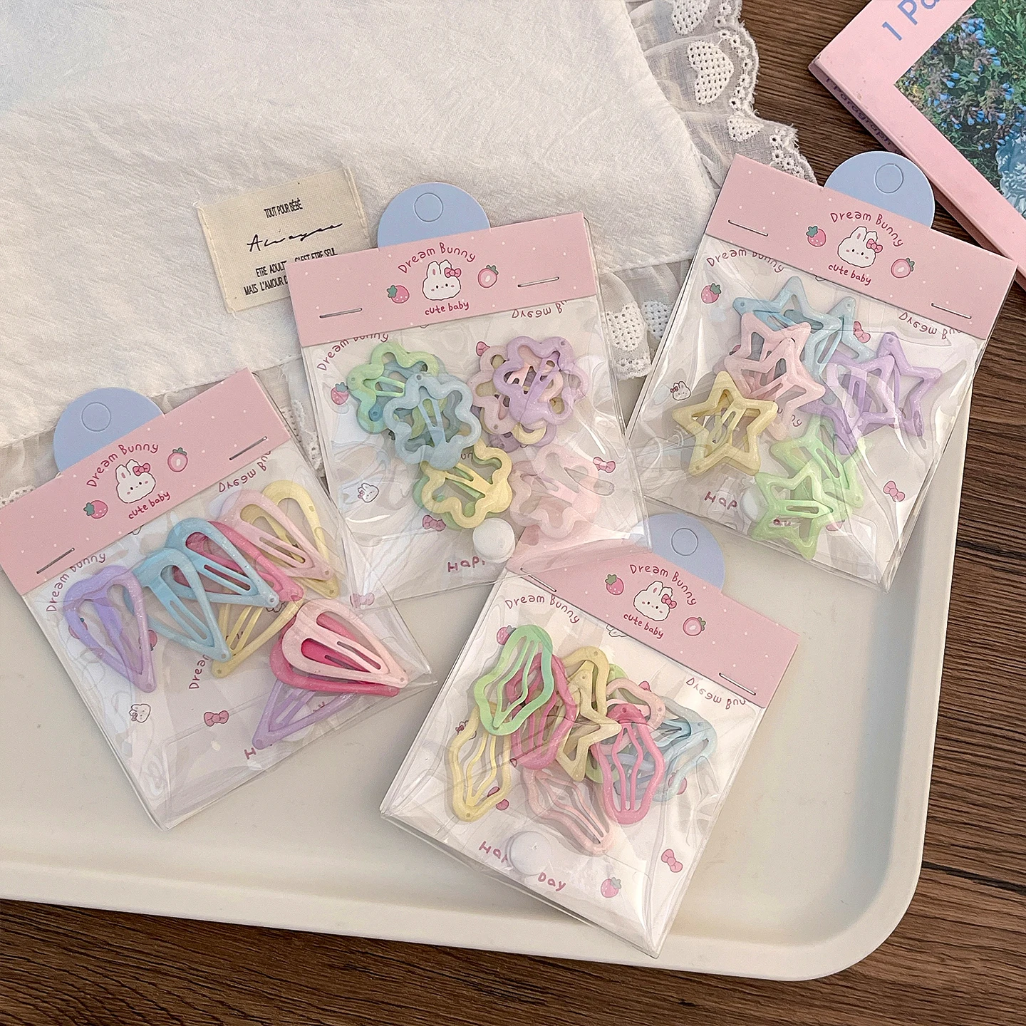 10Pcs/Set Baby Children Sweet Colors Shiny Star Ornament Hair Clips Women Girls Cute Barrettes Hairpins Kids Hair Accessories