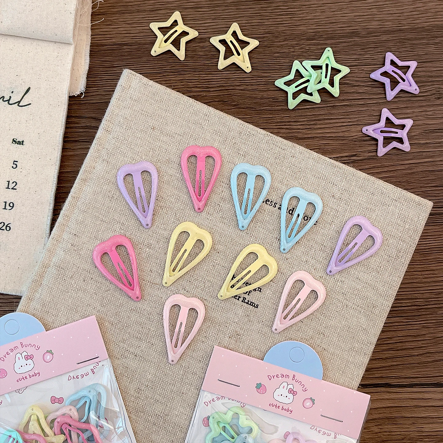 10Pcs/Set Baby Children Sweet Colors Shiny Star Ornament Hair Clips Women Girls Cute Barrettes Hairpins Kids Hair Accessories