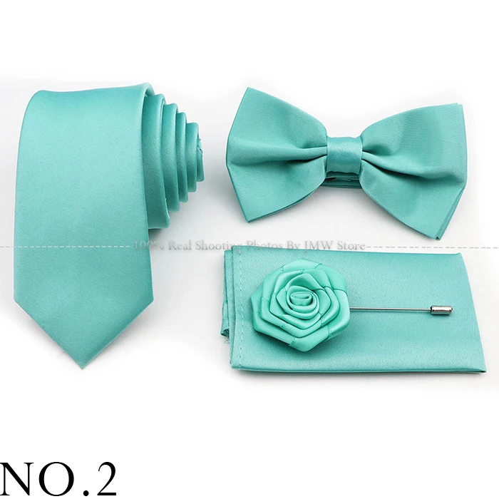Hot Sale Purple Pink Sage Green Tie Set Polyester Necktie Bowtie Cufflink Brooch For Groom Suit Wedding Cravat Shirt Accessory