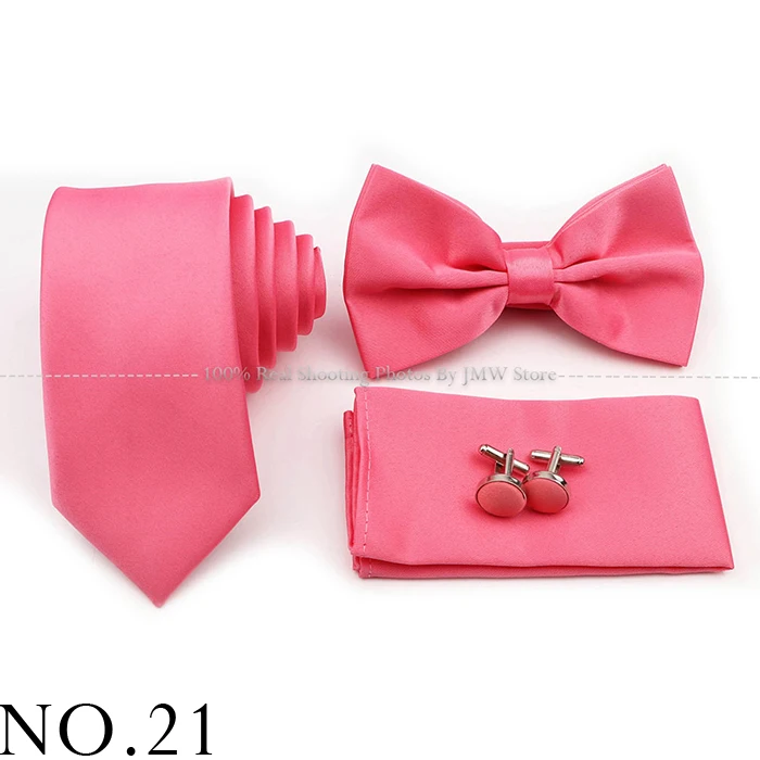 Hot Sale Purple Pink Sage Green Tie Set Polyester Necktie Bowtie Cufflink Brooch For Groom Suit Wedding Cravat Shirt Accessory