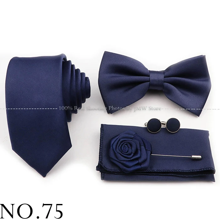 Hot Sale Purple Pink Sage Green Tie Set Polyester Necktie Bowtie Cufflink Brooch For Groom Suit Wedding Cravat Shirt Accessory