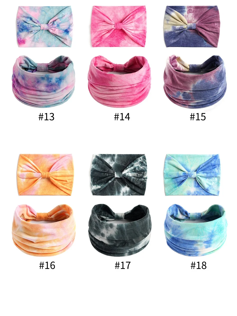 Tie Dye Headbands for Women Wide Headband Yoga Workout Head Wraps Scarf Knotted Hairband Turban Bandana Bandage Hair Accessories
