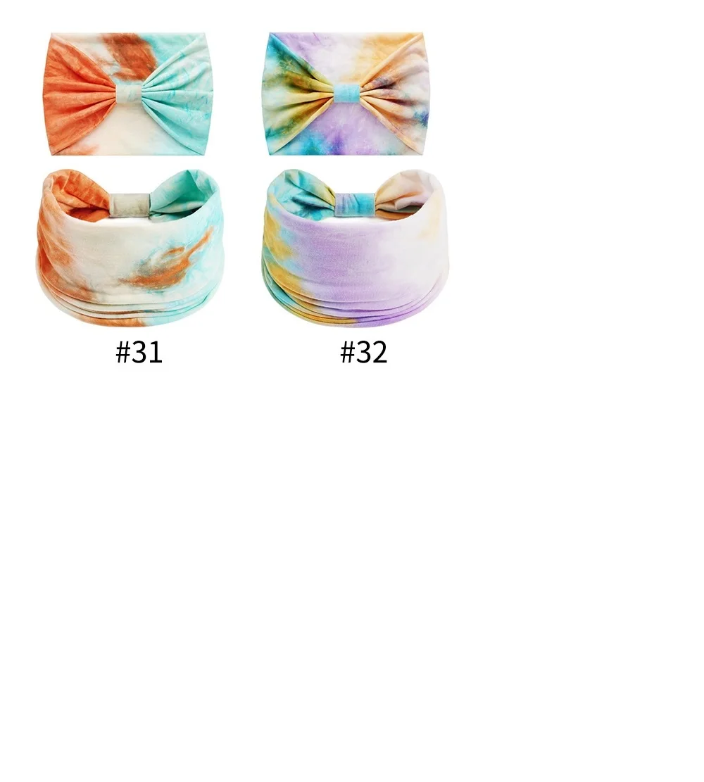 Tie Dye Headbands for Women Wide Headband Yoga Workout Head Wraps Scarf Knotted Hairband Turban Bandana Bandage Hair Accessories