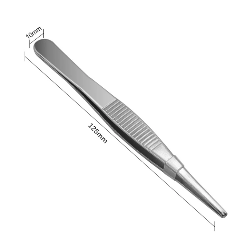 Professional Straight Tweezers Surgical Tweezers Tissue Thumb Forceps Tweezers Stainless Steel Tweezer for Industrial KXRE