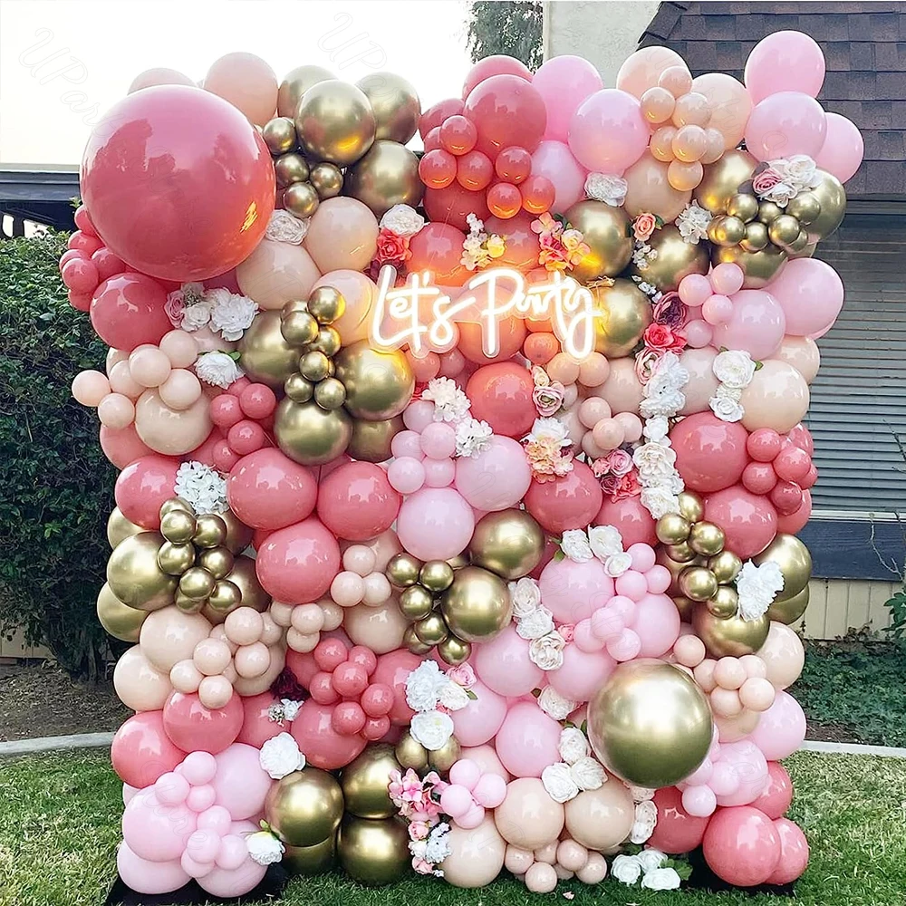5/10/12/18inch Dusty Pink Balloons Retro Rose Hot Pink Pastel Light Pink Balloons for Birthday Wedding Baby Shower Party Decorat