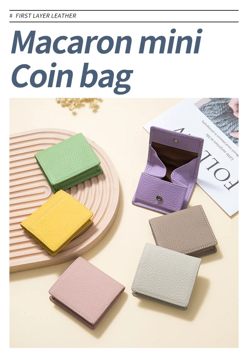 Genuine Leather Unisex Money Bag Luxury Design Famous Brand Hasp Square Wallet Fashion Girls Mini Wallet Women Small Coin Purses