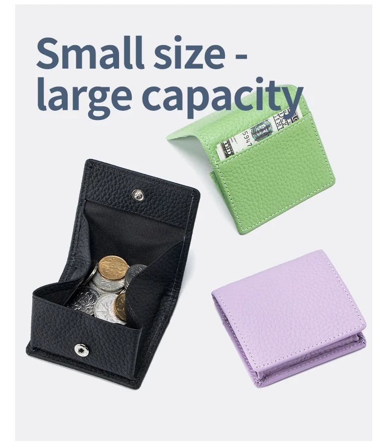 Genuine Leather Unisex Money Bag Luxury Design Famous Brand Hasp Square Wallet Fashion Girls Mini Wallet Women Small Coin Purses