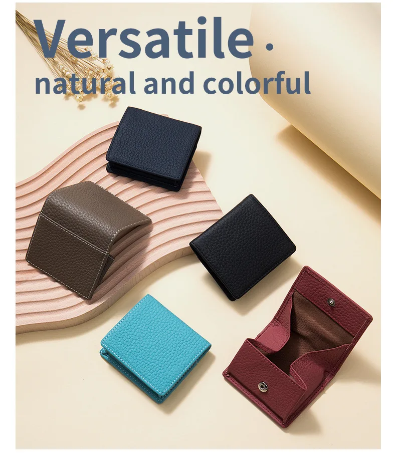 Genuine Leather Unisex Money Bag Luxury Design Famous Brand Hasp Square Wallet Fashion Girls Mini Wallet Women Small Coin Purses