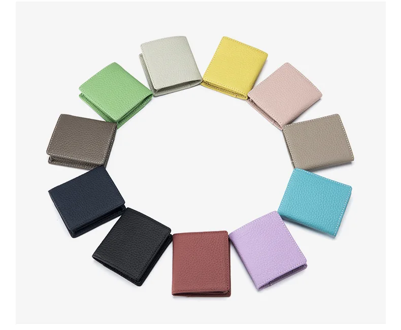 Genuine Leather Unisex Money Bag Luxury Design Famous Brand Hasp Square Wallet Fashion Girls Mini Wallet Women Small Coin Purses