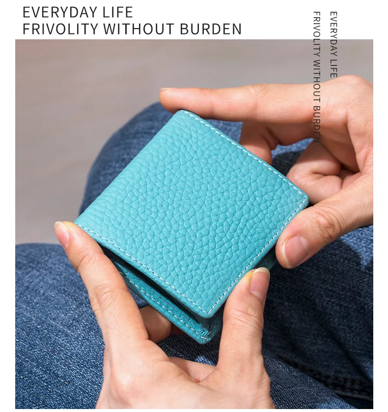 Genuine Leather Unisex Money Bag Luxury Design Famous Brand Hasp Square Wallet Fashion Girls Mini Wallet Women Small Coin Purses