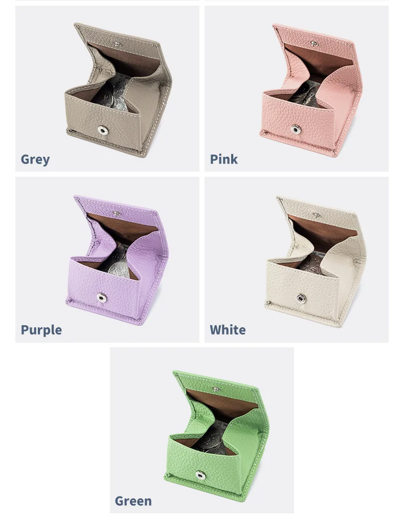 Genuine Leather Unisex Money Bag Luxury Design Famous Brand Hasp Square Wallet Fashion Girls Mini Wallet Women Small Coin Purses