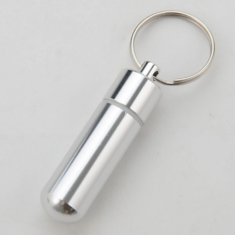 Waterproof Aluminum Alloy Pill Box Portable Medicine Case Capsule Container Bottle Holder Outdoor Pill Case Keychain
