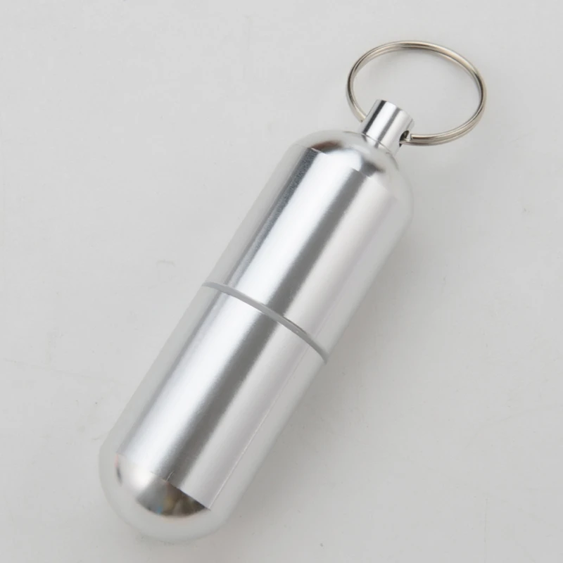Waterproof Aluminum Alloy Pill Box Portable Medicine Case Capsule Container Bottle Holder Outdoor Pill Case Keychain