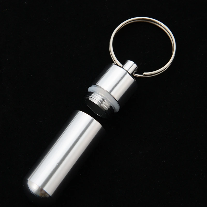 Waterproof Aluminum Alloy Pill Box Portable Medicine Case Capsule Container Bottle Holder Outdoor Pill Case Keychain