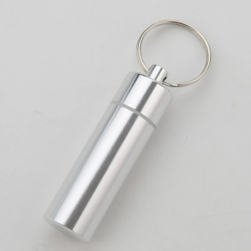Waterproof Aluminum Alloy Pill Box Portable Medicine Case Capsule Container Bottle Holder Outdoor Pill Case Keychain
