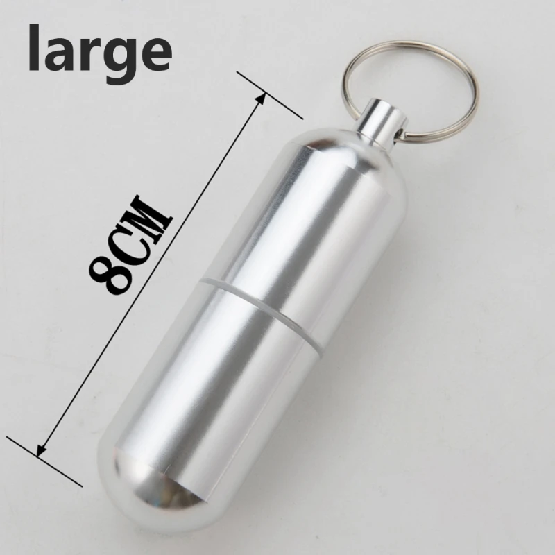 Waterproof Aluminum Alloy Pill Box Portable Medicine Case Capsule Container Bottle Holder Outdoor Pill Case Keychain