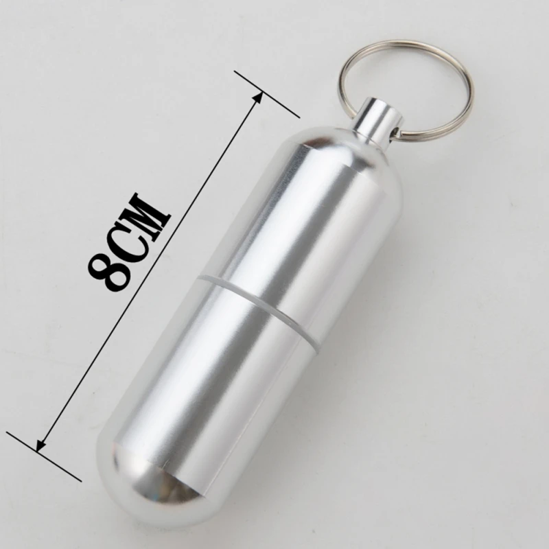 Waterproof Aluminum Alloy Pill Box Portable Medicine Case Capsule Container Bottle Holder Outdoor Pill Case Keychain