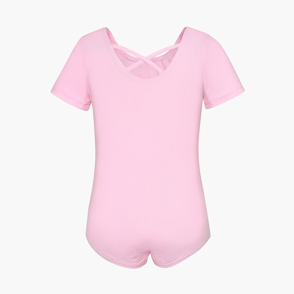 Gymnastics Leotards for Girls Dance Skirted Clothes Kids Ballet Tutu Dress Toddler Short Sleeve Stage Dance Wear