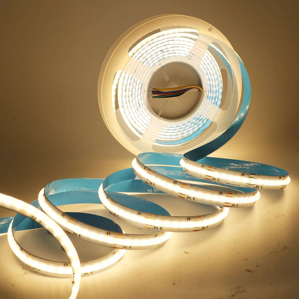 RGB RGBW RGBWW RGBCCT COB LED Strip 12V 24V 840 784LEDs/M Flexible High Bright Dotless Led Tape Diode Flexible Ribbon