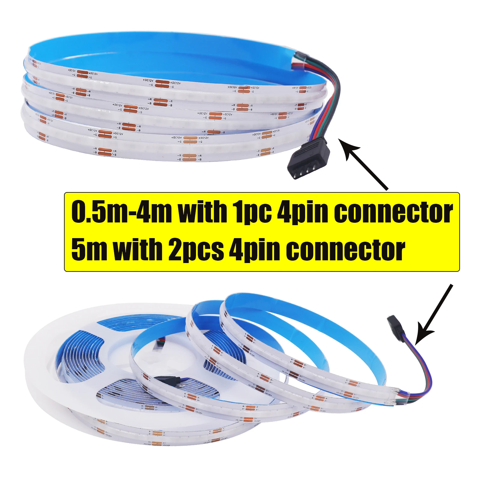 RGB RGBW RGBWW RGBCCT COB LED Strip 12V 24V 840 784LEDs/M Flexible High Bright Dotless Led Tape Diode Flexible Ribbon