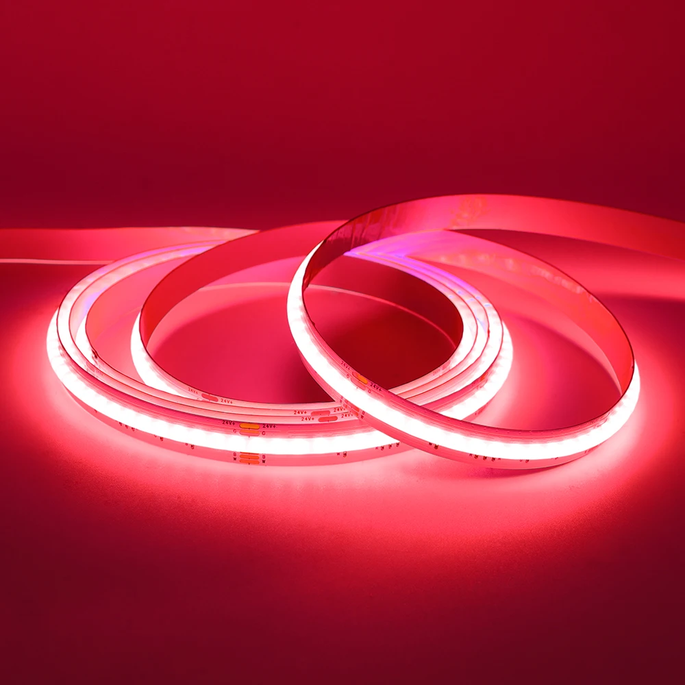 RGB RGBW RGBWW RGBCCT COB LED Strip 12V 24V 840 784LEDs/M Flexible High Bright Dotless Led Tape Diode Flexible Ribbon