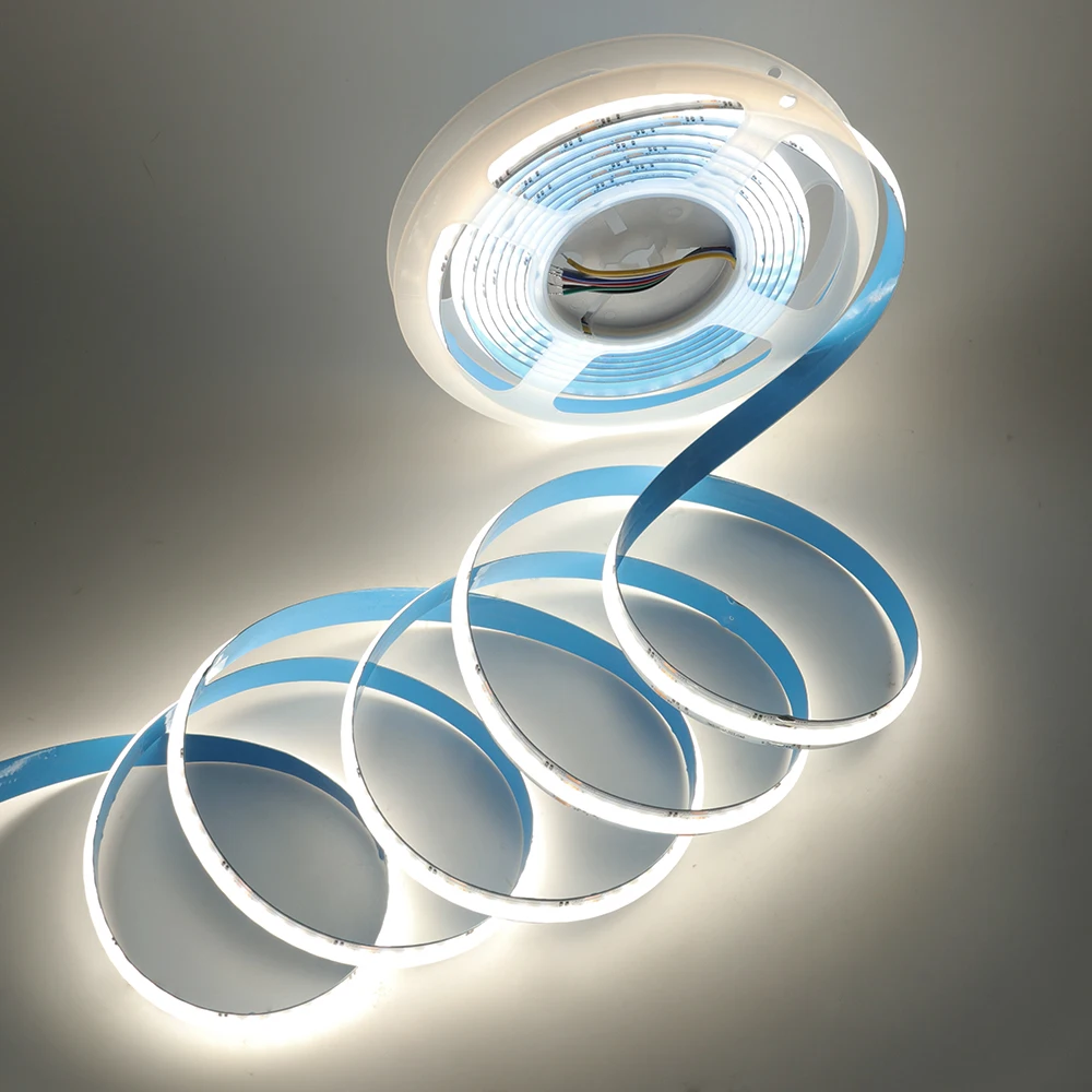 RGB RGBW RGBWW RGBCCT COB LED Strip 12V 24V 840 784LEDs/M Flexible High Bright Dotless Led Tape Diode Flexible Ribbon
