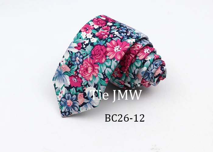 Floral Ties For Men Skinny Cotton Neck Tie For Wedding Casual Mens Women Necktie Classic Suits Dress Flower Print Tie Men Gift