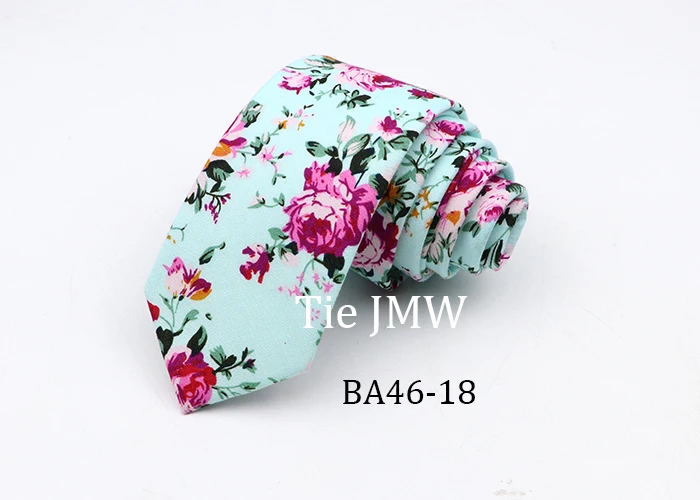 Floral Ties For Men Skinny Cotton Neck Tie For Wedding Casual Mens Women Necktie Classic Suits Dress Flower Print Tie Men Gift