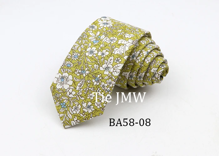 Floral Ties For Men Skinny Cotton Neck Tie For Wedding Casual Mens Women Necktie Classic Suits Dress Flower Print Tie Men Gift