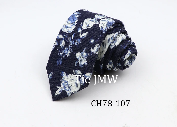 Floral Ties For Men Skinny Cotton Neck Tie For Wedding Casual Mens Women Necktie Classic Suits Dress Flower Print Tie Men Gift