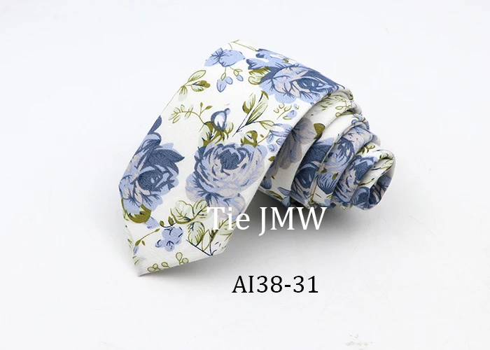 Floral Ties For Men Skinny Cotton Neck Tie For Wedding Casual Mens Women Necktie Classic Suits Dress Flower Print Tie Men Gift