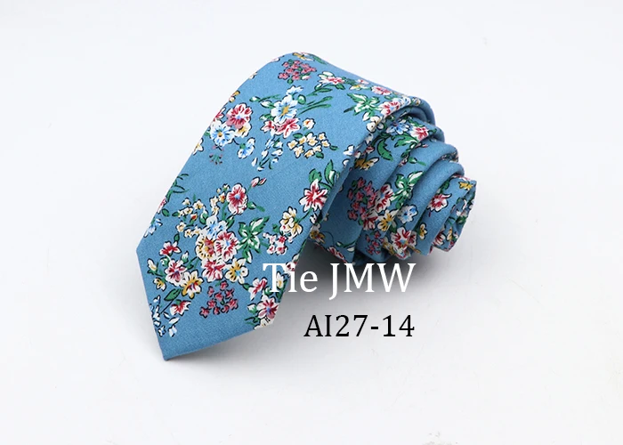 Floral Ties For Men Skinny Cotton Neck Tie For Wedding Casual Mens Women Necktie Classic Suits Dress Flower Print Tie Men Gift