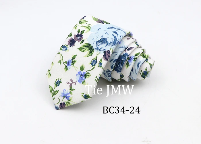 Floral Ties For Men Skinny Cotton Neck Tie For Wedding Casual Mens Women Necktie Classic Suits Dress Flower Print Tie Men Gift