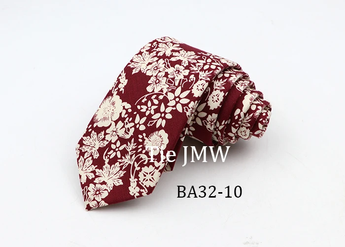 Floral Ties For Men Skinny Cotton Neck Tie For Wedding Casual Mens Women Necktie Classic Suits Dress Flower Print Tie Men Gift