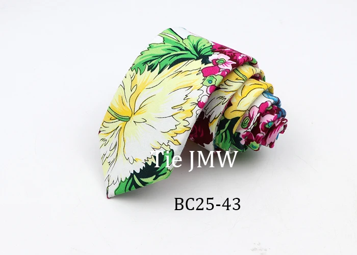 Floral Ties For Men Skinny Cotton Neck Tie For Wedding Casual Mens Women Necktie Classic Suits Dress Flower Print Tie Men Gift