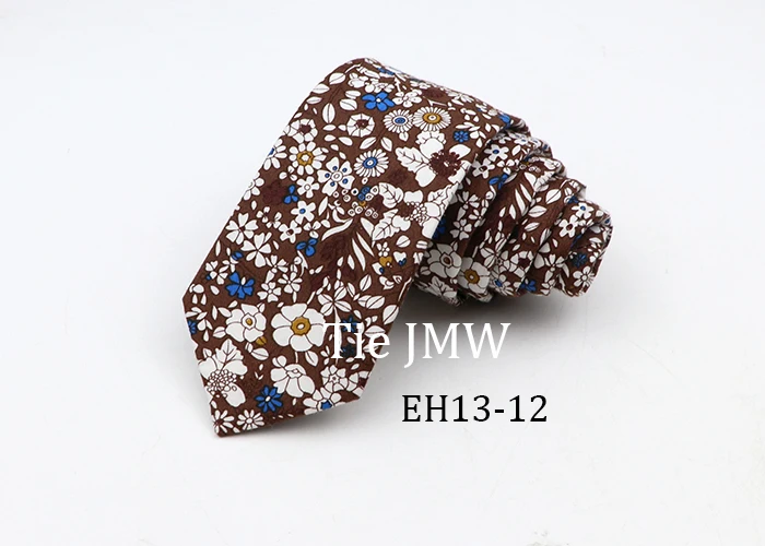 Floral Ties For Men Skinny Cotton Neck Tie For Wedding Casual Mens Women Necktie Classic Suits Dress Flower Print Tie Men Gift