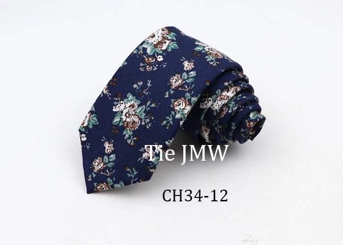 Floral Ties For Men Skinny Cotton Neck Tie For Wedding Casual Mens Women Necktie Classic Suits Dress Flower Print Tie Men Gift