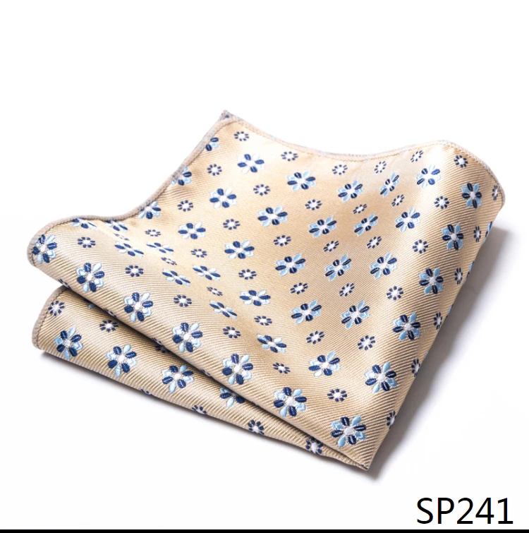 Mix Colors Newest style Classic Silk Pocket Square Handkerchief Clothing accessories Paisley Beige Male Fit Business
