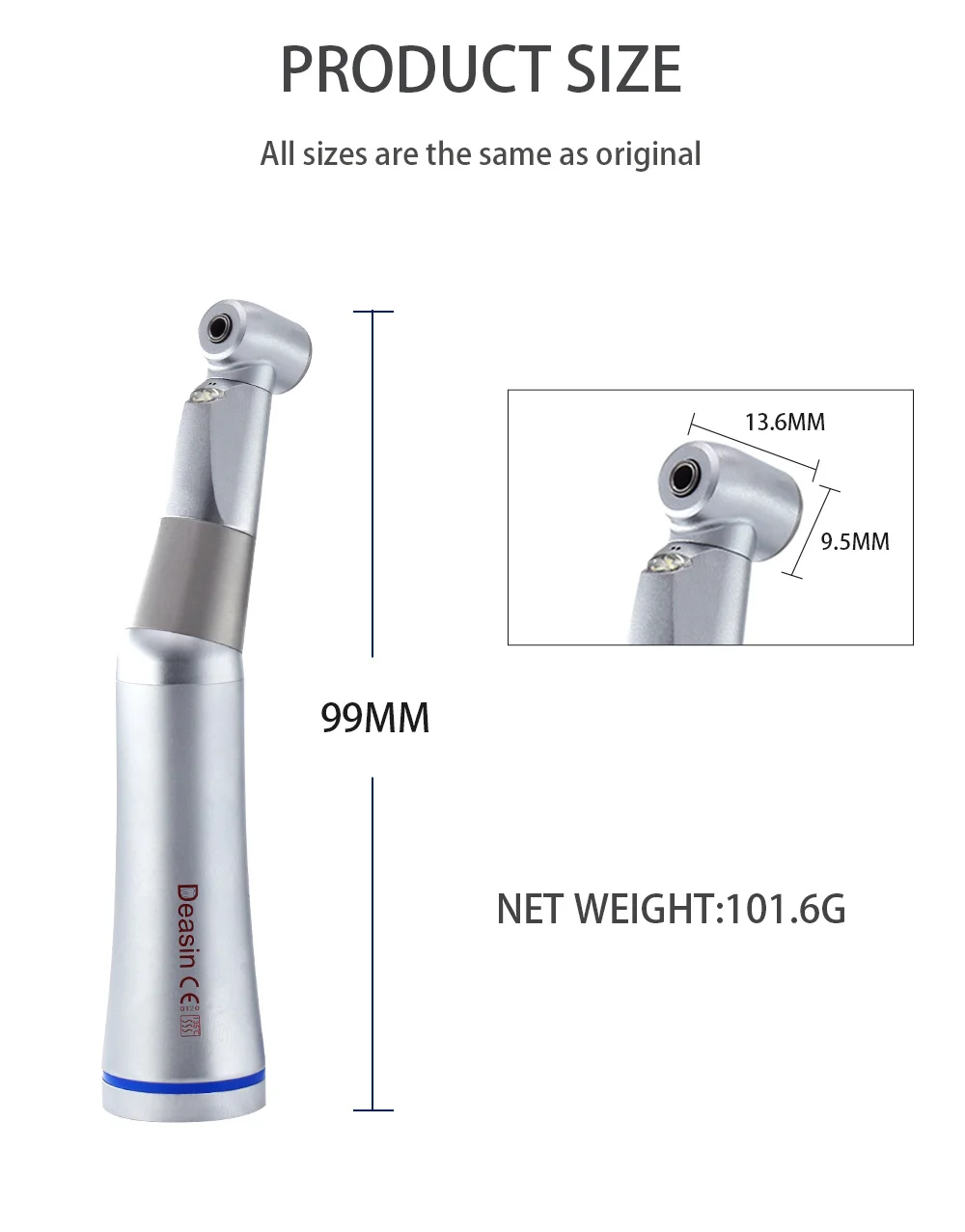 Dental 1: 1 Low Speed Contra Angle Handpiece E-generator Led CA Bur Drill Head Spare Parts Dentistry Tools
