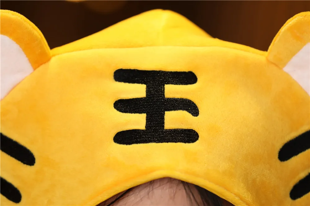Chinese Zodiac Tiger Toy Hat Cap, Cartoon Animal Head Mascot Hats, Creative Kids Plush Hood, Children Party Toys Favors