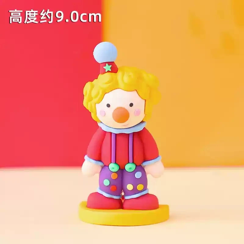 Baby Children's Happy Birthday Cake Topper Costume Circus Clown Elephant Party Dessert Card Dolls Cake Decoration Anniversary