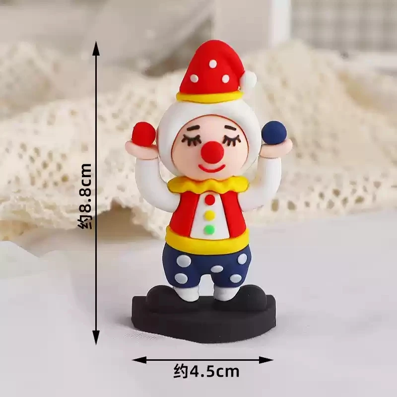 Baby Children's Happy Birthday Cake Topper Costume Circus Clown Elephant Party Dessert Card Dolls Cake Decoration Anniversary