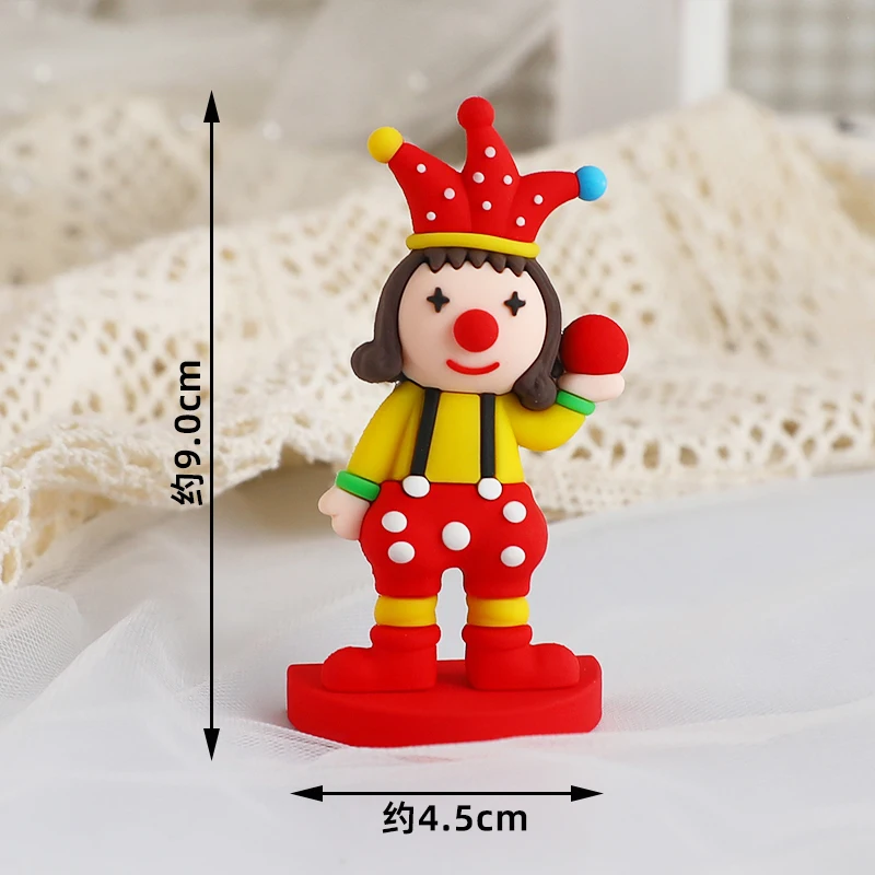 Baby Children's Happy Birthday Cake Topper Costume Circus Clown Elephant Party Dessert Card Dolls Cake Decoration Anniversary
