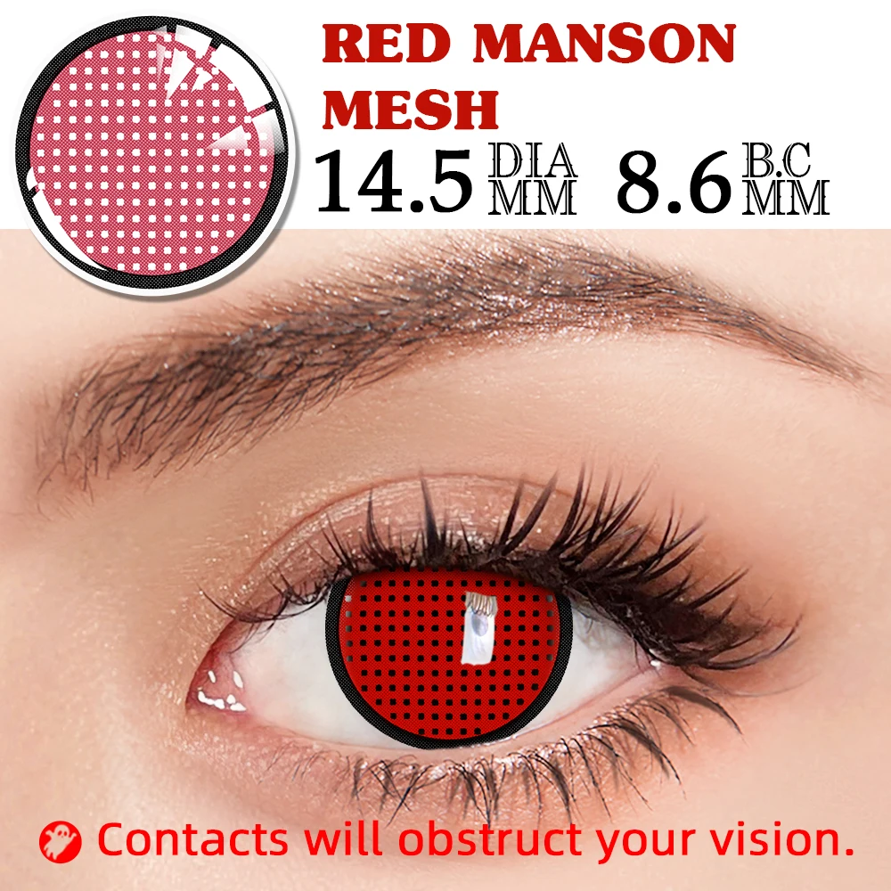 UYAAI Color Anime Cosplay Contacts Lenses Color contact lenses Cosmetic Colored lenses Red Lens white lenses anime accessories