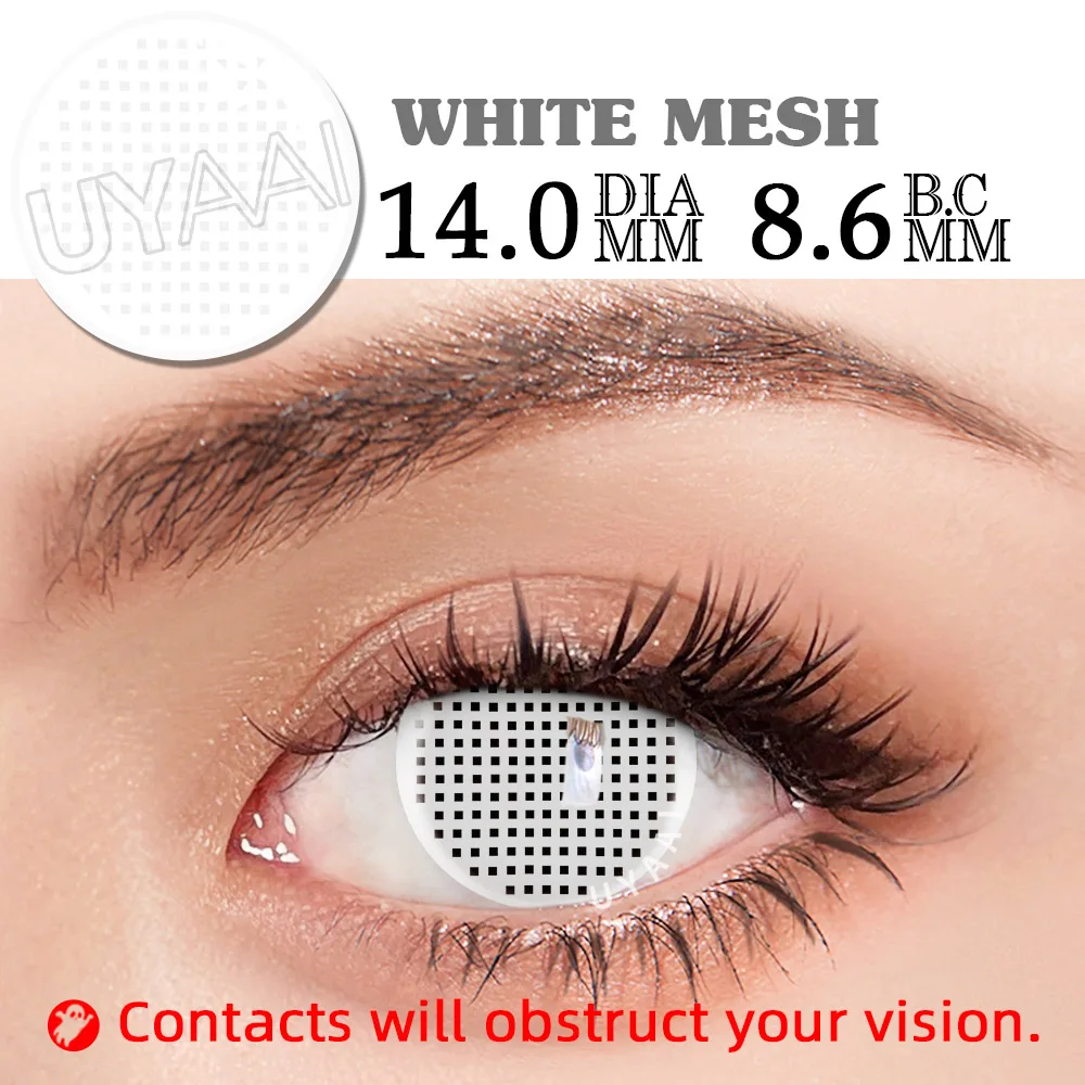 UYAAI Color Anime Cosplay Contacts Lenses Color contact lenses Cosmetic Colored lenses Red Lens white lenses anime accessories