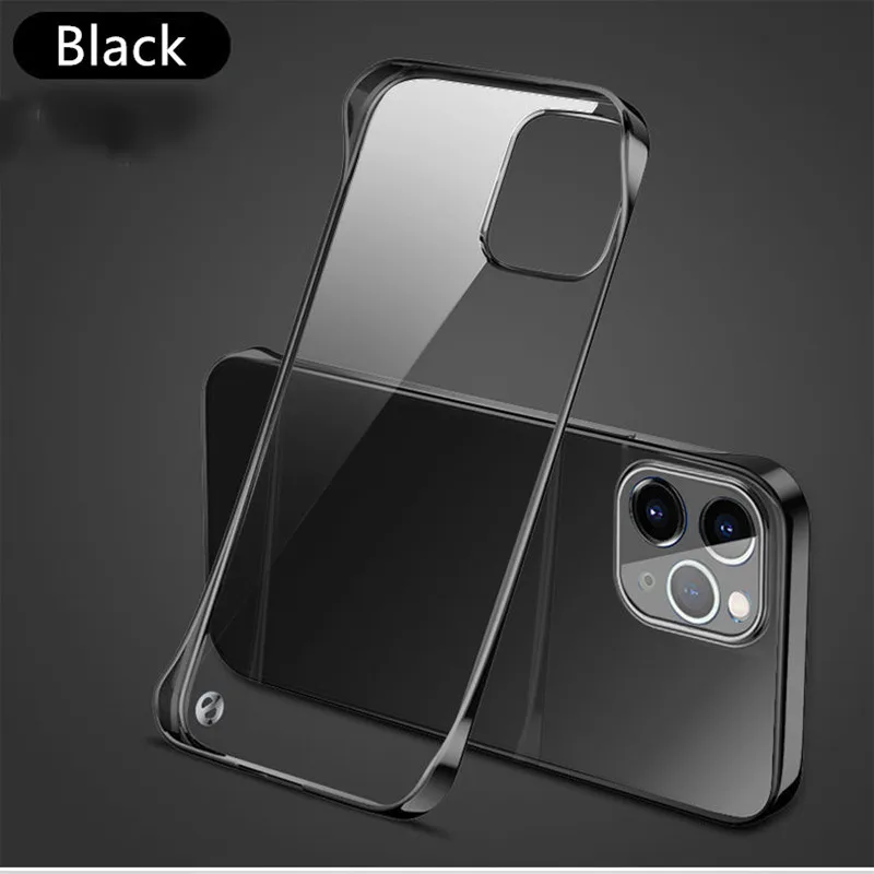 Plating PC Hard Frameless Phone Case For iPhone 11 12 13 14 15 16Pro Max XSMAX X XR XS 7 8PLUS Glossy Boundless Clear Back Cover