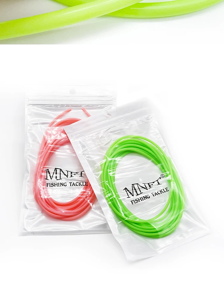 MNFT 4Yards/3Yards Soft Silicone Luminous Tube Green Pink Glowing Fishing Elastic Rubber Rig Making Glow Tubing Fish Accessories